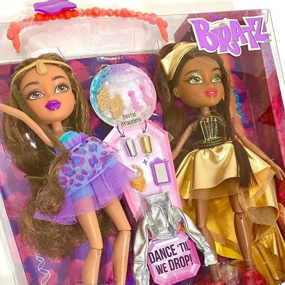 NIB BRATZ Yasmin & Sasha Metallic Madness 2 Dolls & Accessories Set.